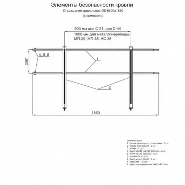 3 Ограждение кровельное (600х1860 мм) 3 Ограждение кровельное (600х1860 мм)